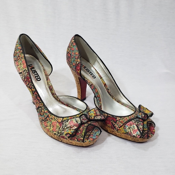 Unlisted Shoes - Unlisted size 8 patterned heals